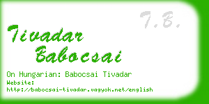 tivadar babocsai business card